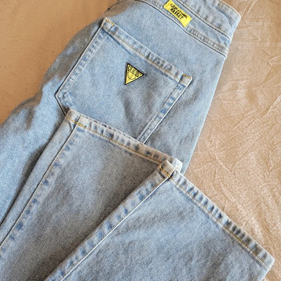 Guess X Chinatown Market Jeans with Yellow Smiley Knees